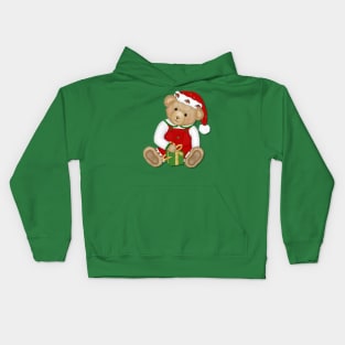 Teddy Bear Boy Beary Merry Christmas Kids Hoodie